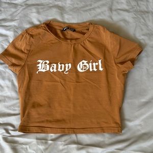 SHEIN Brown “Baby Girl” shirt size S crop top